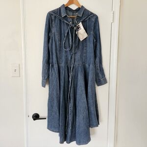 Gary Graham 422 X Amazon Shirt Dress XL Chambray Midi Western Country Rodeo